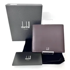 SD5811 美品！ Dunhill ダンヒル レザー 二つ折り財布 コンパクトウォレット ダークブラウン メンズ ビジネス