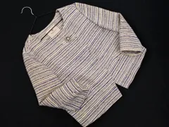 Rubyrivet ルビーリベット ボーダー ビジュー ノーカラー ジャケット size36/アイボリー ■◇ レディースのサムネイル