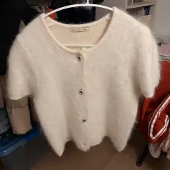 半袖 アンゴラ カーディガン