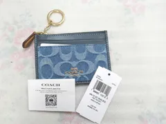 新品未使用　COACH　コーチ　ミニ スキニー ID ケース・シグネチャー デニム　CDF94 IMTYV　インディゴ　カードケース　コインケース　フラグメントケース
