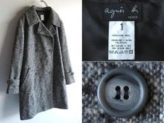 希少 90sビンテージ agnes b. アニエスベー ベルト付 ネップウール