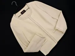 JUSGLITTY ジャスグリッティー レース ラメ ノーカラー ジャケット size2/アイボリー ■◇ レディース