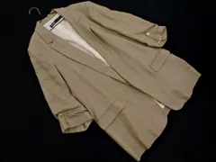 ZARA ザラ リネン100% 袖ギャザー テーラード ジャケット sizeL/ベージュ ■◇ レディース