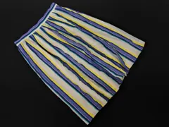 KUMIKYOKU 組曲 ストライプ ギャザー スカート size5/紺ｘ白ｘ黄 ■◇ レディース