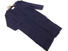 Spick & Span スピック＆スパン ロング スリット 七分袖 ショール カーディガン 紺 ■◇ レディース