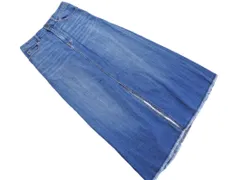 NATURAL BEAUTY BASIC ナチュラルビューティーベーシック スリット カットオフ ロング デニムスカート sizeM/青 ■■ レディース