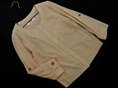 NATURAL BEAUTY BASIC ナチュラルビューティーベーシック ノーカラー ジャケット sizeS/ベージュ ■◇ レディース