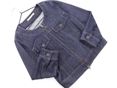 Brahmin ブラーミン デニム調 ノーカラー ジャケット size38/紺 ■◇ レディース