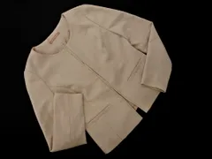 NATURAL BEAUTY BASIC ナチュラルビューティーベーシック ノーカラー ジャケット sizeS/アイボリー ■◇ レディース