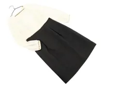 NATURAL BEAUTY BASIC ナチュラルビューティーベーシック ドッキング ワンピース sizeM/白ｘ黒 ■◇ レディース