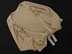 TO BE CHIC トゥービーシック リネン混 ビジュー ボレロ カーディガン size2/ベージュ ■◇ レディース