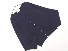 KUMIKYOKU 組曲 Uネック カーディガン size6/紺 ■◇ レディース