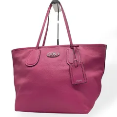 美品　COACH コーチ　トートバッグ　レザー　ピンク　A4 本革