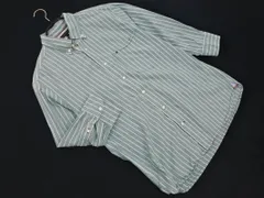 TOMMY HILFIGER トミーヒルフィガー ストライプ ボタンダウン シャツ sizeL/緑 ■◇ メンズ