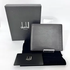 SD5966 美品！ Dunhill ダンヒル レザー 二つ折り財布 コンパクトウォレット カードケース カード入れ 札入れ ダークブラウン メンズ ビジネス