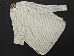 Heather ヘザー ストライプ 2WAY ブラウス シャツ sizeF/白ｘ緑 ■◇ レディース