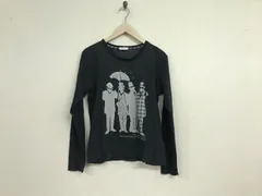 本物アーヴェヴェオムa.v.v HOMMEコットンプリント長袖ロンTシャツメンズサーフアメカジミリタリーワークスケーターストリートビジネススーツゴルフ46Mブラックグレー