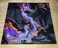 抽象画 絵画 フルイドアート #34「紫黒色」アート インテリア - メルカリ