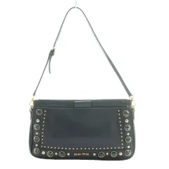 ミュウミュウ miumiu レザースタッズ 2waバッグ クラッチ ショルダー レザー 紺 ネイビー /SS ■OS ■OHのサムネイル
