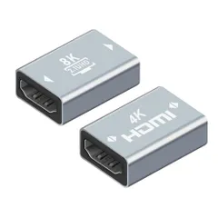 hdmi 延長 HDMIケーブル コネクタ 中継アダプタ 延長アダプター HDMIケーブル延長接続 HDMI2.1規格 60Hz 8K+4K HDMI Ver2.1 メスメス 48Gbps ウルトラハイスピード メスメス シルバー ２点セット