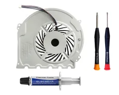 ElecGear PS4 Slim CUH-2xxx交換用内部冷却ファン、プレイステーション4 CPUヒートシンククーラー、サーマルコンパウンドペースト、TR8 Torxセキュリティ、PH00ドライバー修理分解ツールキット