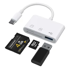 3in1 USB C SDカードリーダー USB ポート拡張 多機能 MicroSD/SDカード/UHS-Iカード専用 高速双方向転送OTG タイプC カード リーダー Mac Windows Android端末に対応