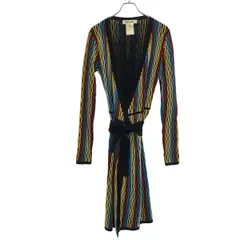 DIANE von FURSTENBERG ダイアンフォンファステンバーグ マルチストライプジャガードガウンニットコート  ミックスカラー Pのサムネイル
