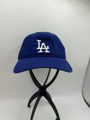 【美品】NEW ERA ニューエラ 9TWENTY LA ロゴ 刺繡 ロサンゼルス ドジャース ベースボールキャップ キャップ 帽子 ネイビー フリーサイズ K-24
