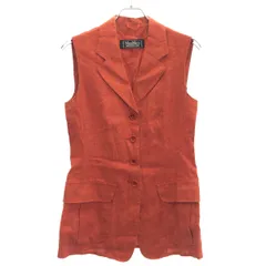 Weekend Max Mara ウィークエンド マックスマーラ リネンノースリーブジャケット  レッド 42