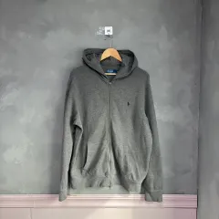 ポロ ラルフローレン ツーウェイ ニット フードジップアップ グレー