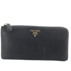 プラダ PRADA 長財布 L字ファスナー レザー ブラック /YO33