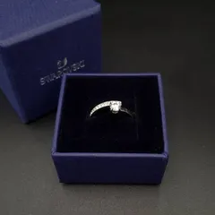 SWAROVSKI スワロフスキー リング 指輪 クリスタル ラインストーン シルバーカラー 約11号 箱付き 上品 きらきら エレガント シンプル ギフト プレゼント 贈り物
