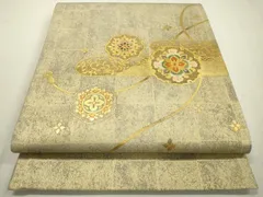 平和屋着物▼中国三大刺繍　スワトウ刺繍　汕頭刺繍　太鼓柄袋帯　正倉院霞花文　金銀彩　正絹　逸品　DABC6511fe