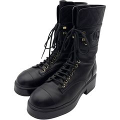 シャネル CHANEL マトラッセキルティングレザーロングブーツ G38863