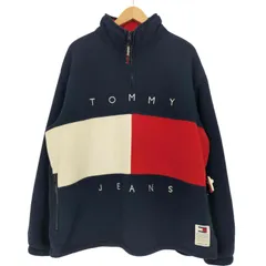 トミーヒルフィガー TOMMY HILFIGER ARCHIVE ロゴ刺繍 裾ドローコード 裏起毛 ハーフジップフリース メンズ import：L 