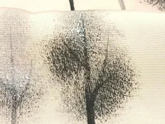 平和屋着物■訪問着　手描き　樹林文　暈し染め　銀彩　正絹　逸品　CABD6939xe