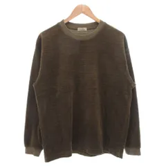 B&Y ユナイテッドアローズ BEAUTY&YOUTH ビューティー&ユース ランダムベロア クルーネック ロングスリーブカットソー プルオーバー Tシャツ 長袖 ロンT M オリーブ /GV