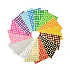 タックシール 丸シールアート 丸型シール 丸 かわいい シール ご褒美シール (１５mm/１５色/１１５５片) ラベルシール丸型 カラーシール 【NNM】 丸シール