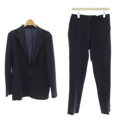 エディフィス EDIFICE セットアップ 46 ネイビー ストライプ柄 テーラードカラー 長袖 /JP