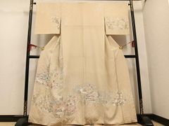 スワトウ刺繍 総刺繍 未着用 訪問着 蛍ぼかし 水鳥 松竹梅 着物 015b p