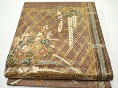 帯8973 ひなや工房 伊豆蔵明彦 高級 正絹 刺繍 スリーシーズン 袋帯 