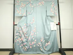 平和屋着物●京都の和装業の老舗一門　千切屋治兵衛　訪問着　手描き　梅　暈し染め　正絹　逸品　AABG7977cs