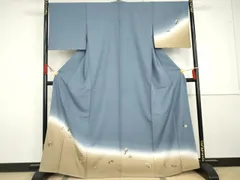 平和屋着物●京都印象派 友禅作家　橋本恵　訪問着　紬地　玩具文　暈し染め　金彩　正絹　逸品　AABG7984cs