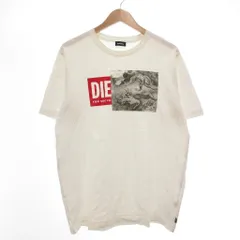 ディーゼル DIESEL Tシャツ ロゴプリント 半袖 恐竜イラスト XL 白 ホワイト /YJ 