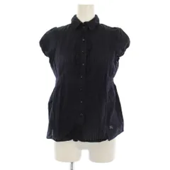 バーバリーブルーレーベル BURBERRY BLUE LABEL シャツ ブラウス 半袖 38 紺 /BM ■MU
