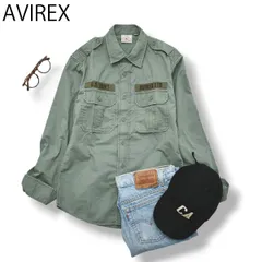 【定番】 アヴィレックス AVIREX ファティーグ シャツ FATIGUE SHIRTS 長袖 ミリタリーシャツ ワーク M カーキ アメカジ ストリート メンズ 男性用