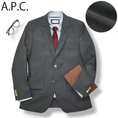 【美品】 【定番】 スロベニア製 アーペーセー APC シングル 2B テーラードジャケット ブレザー 春夏 グレー トラッド ビジカジ カジュアル シンプル 無地 メンズ 男性用のサムネイル