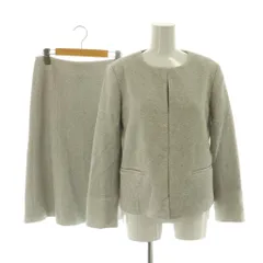 セオリーリュクス theory luxe RELIX TWEED ROMINA, RELIX TWEED LUCILE セットアップ スーツ 40 灰色 ライトグレー ツイード ノーカラー 長袖 ひざ丈 /AG ■OSのサムネイル