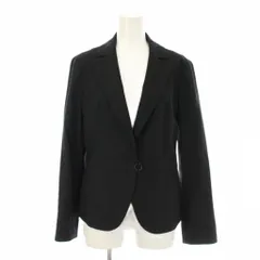 ニューヨーカー NEWYORKER ジャケット ウール 11AR 黒 ブラック 無地 ノッチドラペル 長袖 /LP ■GY58