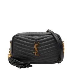 サンローラン YSLロゴ タッセル ルー チェーン ショルダーバッグ 618057 ブラック レザー レディース SAINT LAURENT【1-0257359】